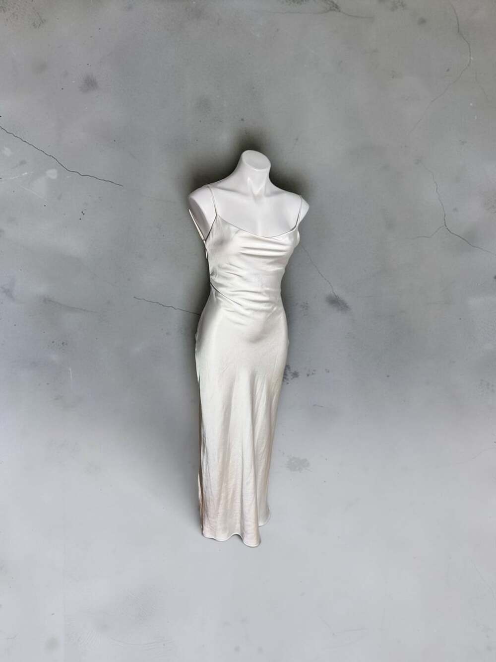Zara Satin Cowl Neck Maxi Dress Champagne